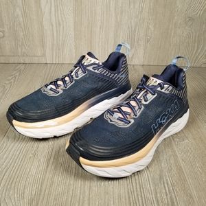 Hoka One One Bondi 6 Womens Size 10 Blue Peach Athletic Running Shoes No Insoles